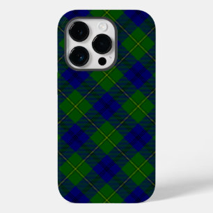 Coque Pour iPhone 14 Pro Johnstone tartan bleu vert plaid