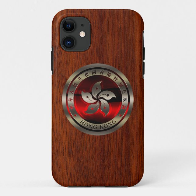 Coques Case-Mate iPhone Joint de Hong Kong sur la copie d'acajou (Dos)