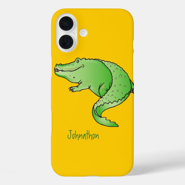 Coques Case-Mate iPhone Joli Alligator vert et jaune (Verso)