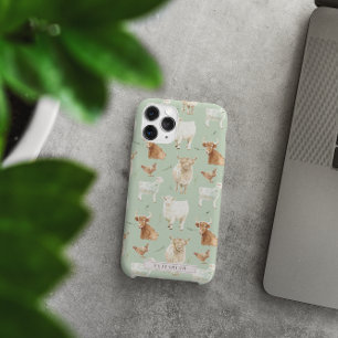 Coques iPhone 16 Pro Max Joli animal de ferme   Monogramme de vache Highlan