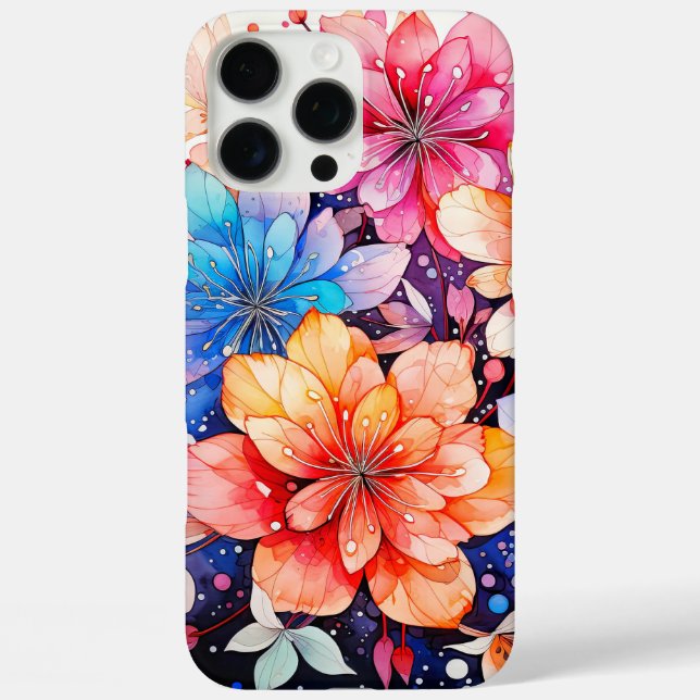 Coques Case-Mate iPhone Joli Art Fleur Retro Coloré (Verso)
