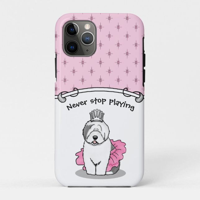 Coques Case-Mate iPhone Joli Ballet Princesse Vieux anglais Sheepdog Grey  (Dos)