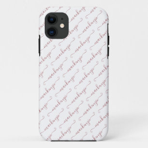 Case-Mate iPhone Case Joli blanc et Rose or manuscrit Nom du script