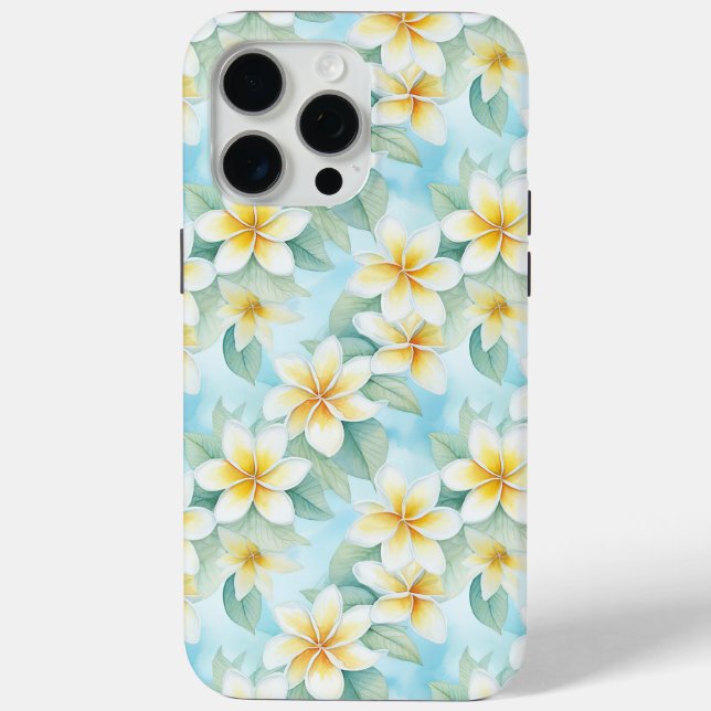 Coques Case-Mate iPhone Joli Blanc Jaune Frangipani Floral Designer (Verso)
