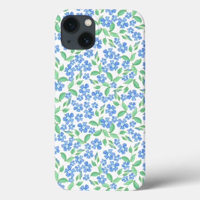 Coques Case-Mate iPhone Joli bleu bleu bleu vert blanc persil Fleurs (Verso)