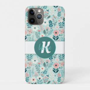 Case-Mate iPhone Case Joli bleu et rose pastel Fleurs d'Art folklorique