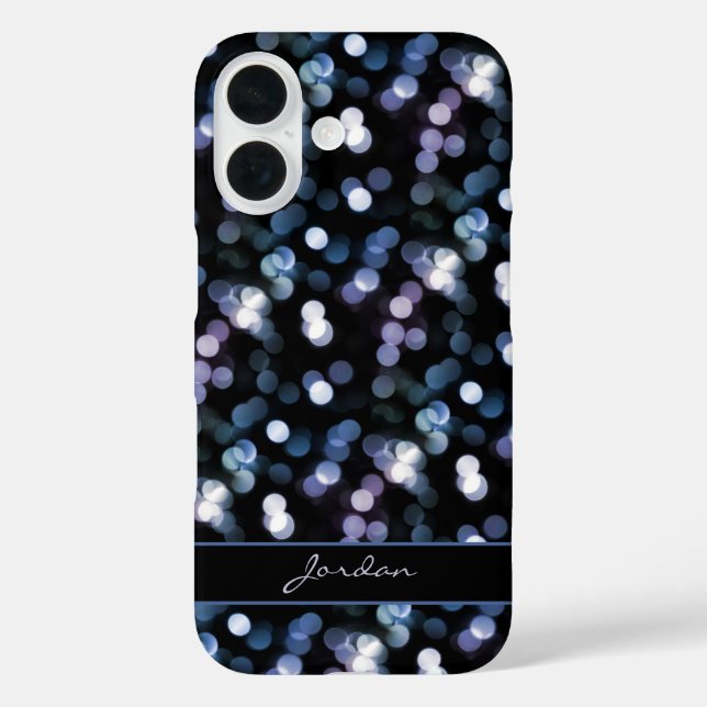 Coques Case-Mate iPhone Joli bleu gris & Lavender Feux avec nom (Verso)