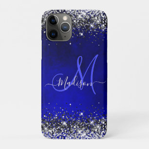 Case-Mate iPhone Case Joli bleu royal argent faux parties scintillant mo