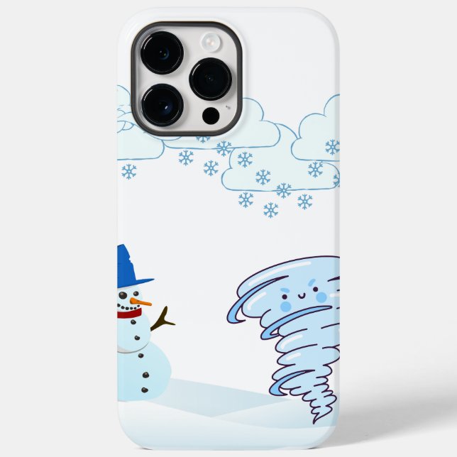 Coques Case-Mate iPhone Joli bonhomme de neige et vent d'hiver (Verso)