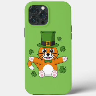 Case-Mate iPhone Case Joli chat de la Saint-Patrick avec des trèfles de