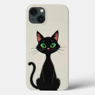 Case-Mate iPhone Case Joli Chat Noir Avec Des Yeux Verts