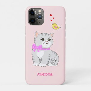 Case-Mate iPhone Case Joli chat tigré sur un fond or rose clair