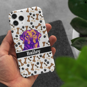 Coque Pour iPhone 14 Joli Chien Coloré et Friandises Personnalisés