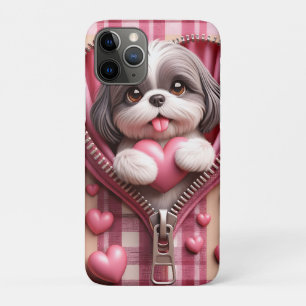 Case-Mate iPhone Case Joli chiot 3D dans un Arrière - plan rose et blanc