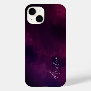 Coque Pour iPhone 14 Joli coeur aquarelle personnalisée