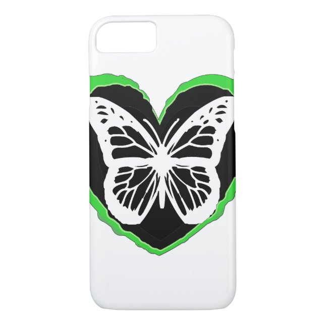 Coques Case-Mate iPhone Joli Coeur de citron vert, noir et blanc (Dos)