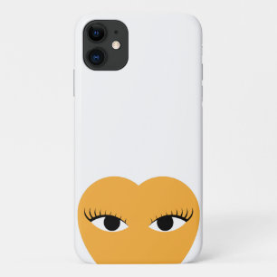 Case-Mate iPhone Case Joli cœur mignon avec des yeux sur fond blanc