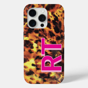 Coque iPhone 15 Pro Joli Coquillage Tortue Rose Monogrammé