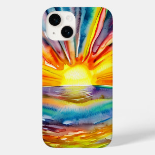 Coque Pour iPhone 14 Joli coucher de soleil coloré sur l'eau