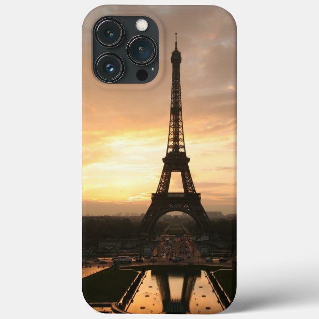 Coques Case-Mate iPhone Joli coucher de soleil romantique Tour Eiffel Pari (Verso)