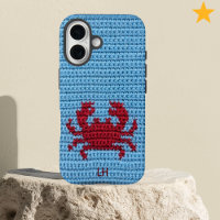 Joli Crabe Rouge au Crochet Fil Personnalisé Nom I