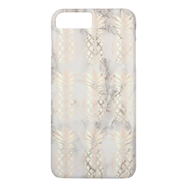 Coques Case-Mate iPhone Joli cuivre chick rose or ananas marbre (Dos)