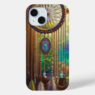 Coque Pour iPhone 15 Joli Dreamcatcher en Boho violet fenêtre