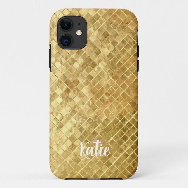 Coques Case-Mate iPhone Joli Faux Gold Nom Personnalisé (Dos)