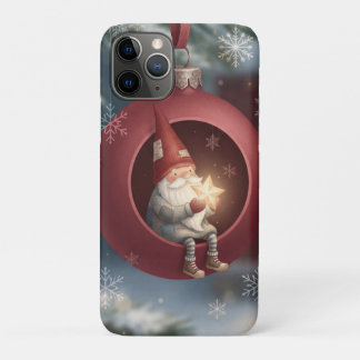 Case-Mate iPhone Case Joli gnome à l'intérieur d'un ornement de Noël rou