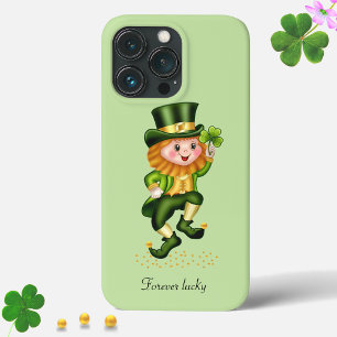 Case-Mate iPhone Case Joli gnome vert chanceux sur fond vert lime clair