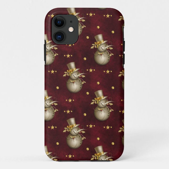 Coques Case-Mate iPhone Joli Golden Snowman (Dos)