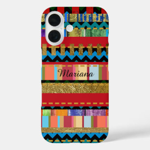 Coque Pour iPhone 16 joli iPhone-6 avec motif rayures colorées