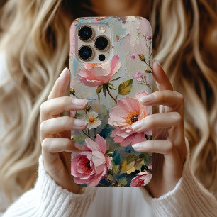 Coques iPhone 16 Pro Max Joli Jardin rose et crème Vintage Art Rose