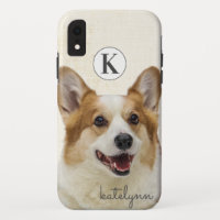 Joli Jaune Peek-a-Boo Corgi Chien Monogramme