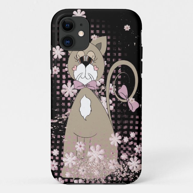 Coques Case-Mate iPhone Joli Kitty dans les marguerites (Dos)