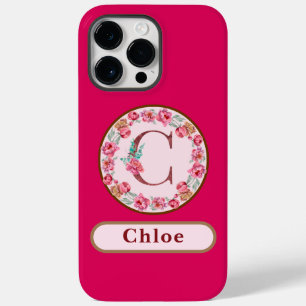 Coque Pour Pour iPhone 14 Pro Max Joli Monogramme C Floral