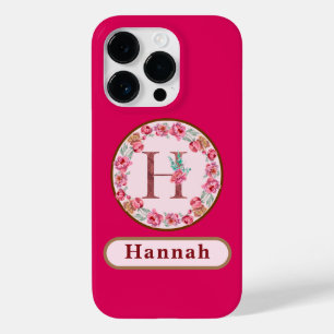 Coque Pour iPhone 14 Pro Joli Monogramme H Floral
