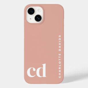 Coque Pour iPhone 14 Joli Monogramme Peach Girls