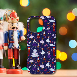 Coques iPhone 16 Pro Max Joli motif de Noël de casse-noisette marine