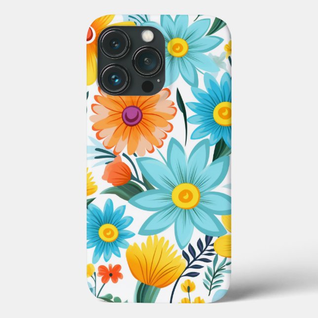 Coques Case-Mate iPhone Joli motif floral blanc féminin (Verso)