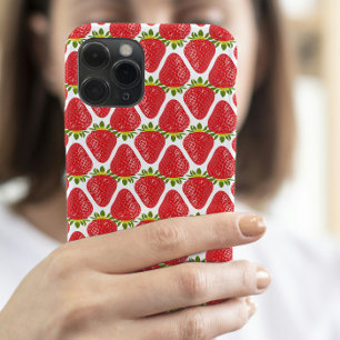 Coque iPhone 15 Pro Max Joli motif fraise esthétique