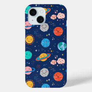 Coque Pour iPhone 15 Joli Motif Planète Souriante