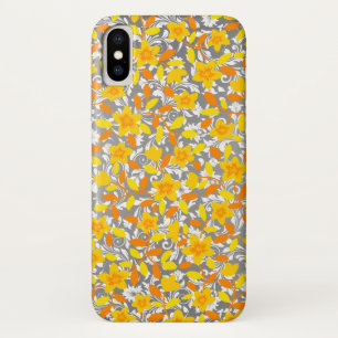 Case-Mate iPhone Case Joli orange jaune fleurs blanches motif