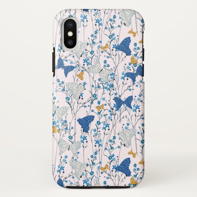 Coques Case-Mate iPhone Joli Papillons Bleus (Dos)