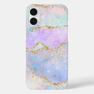 Coques iPhone 16 Plus Joli Pastel Agate Aquarelle de la veine Parties