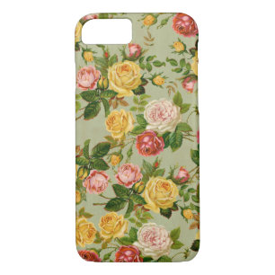 Coque iPhone 7 Joli pays Vintage Floral Girly Rose Motif