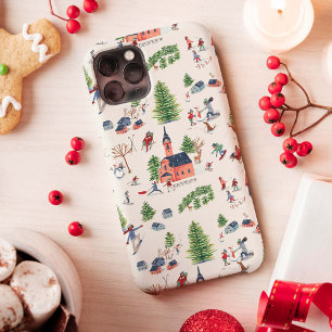 Case-Mate iPhone Case Joli paysage alpin de ski rose et vert avr