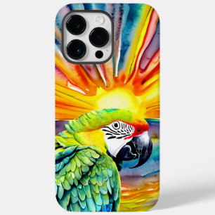 Coque Pour Pour iPhone 14 Pro Max Joli perroquet vert de style aquarelle généré par