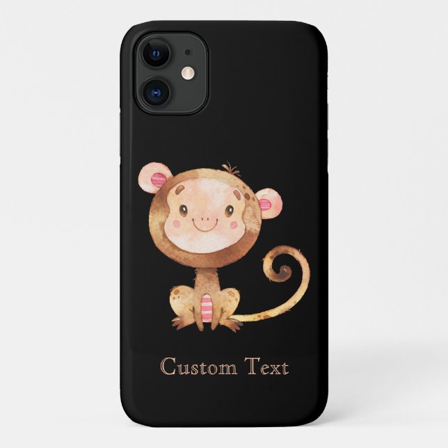 Coques Case-Mate iPhone Joli Petit Bébé Singe Souriant Visage (Dos)