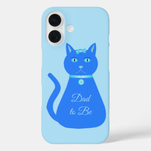 Coque Pour iPhone 16 Joli petit chaton bleu garçon personnalisé futur p